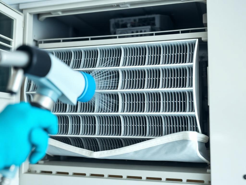 Deep cleaning the coils and filters of an indoor AC unit